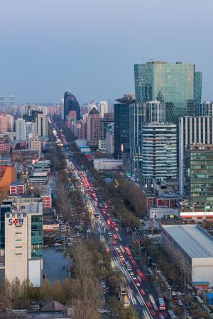 建筑,北京工人体育场,现代建筑,中国,北京,俯瞰,道路,城市道路,交通工具,汽车