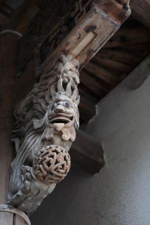 雕塑,雕像,建筑,浙江,中国,宁波,前童古镇