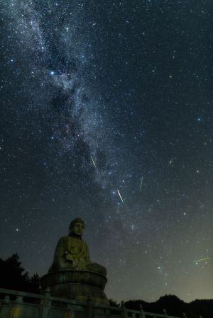 星空,天文摄影,佛像,自然风光,城镇,宗教文化,夜晚,仰拍