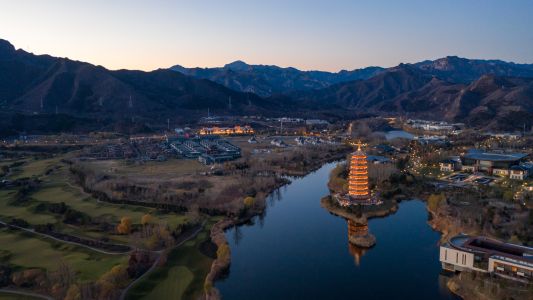 怀柔,雁栖湖,寺塔,建筑,江河,民居,中国,北京