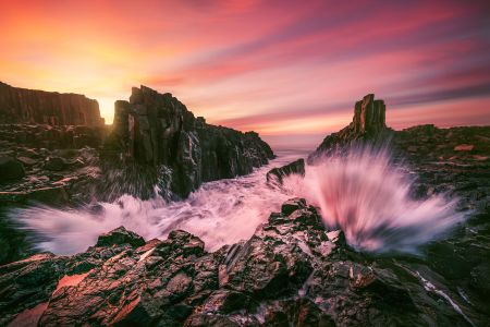 山峦,自然风景,霞光,天空,自然风光,海洋,气候气象