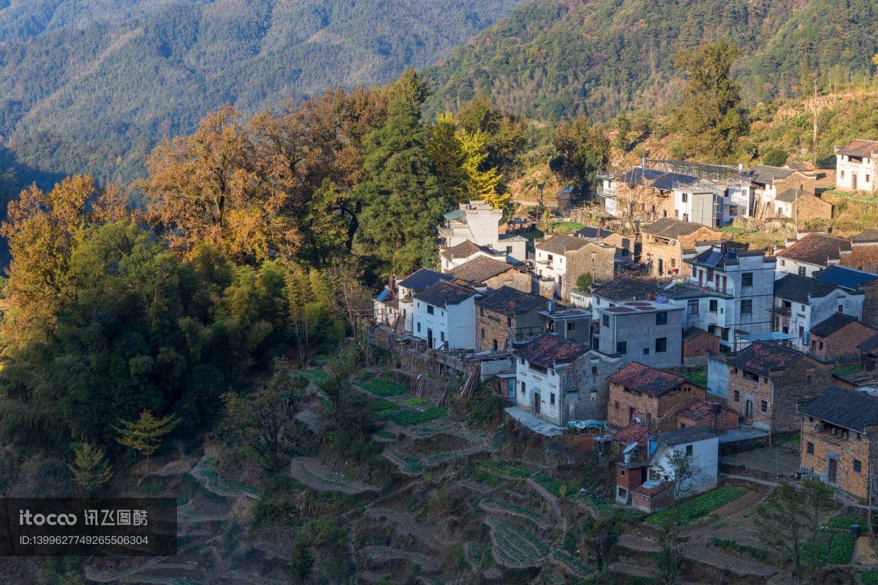 婺源,山峦,传统民居