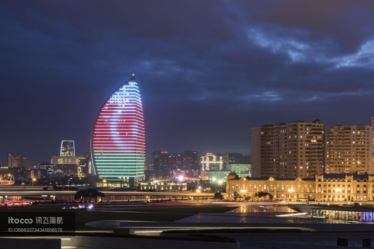 建筑夜景,都市夜景,建筑