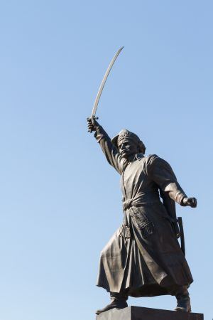 雕像,物品,仰拍,国外,波兰