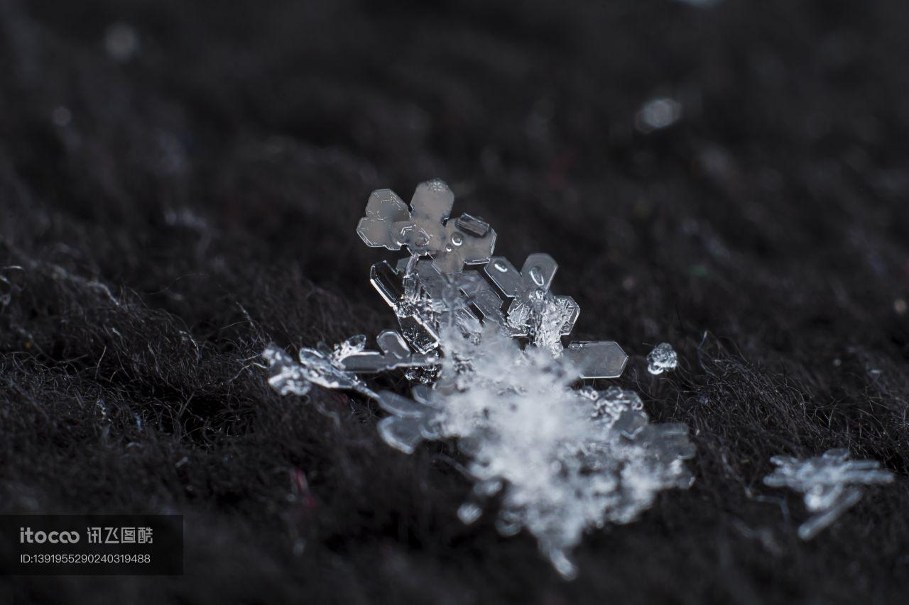 雪花,水晶,湿