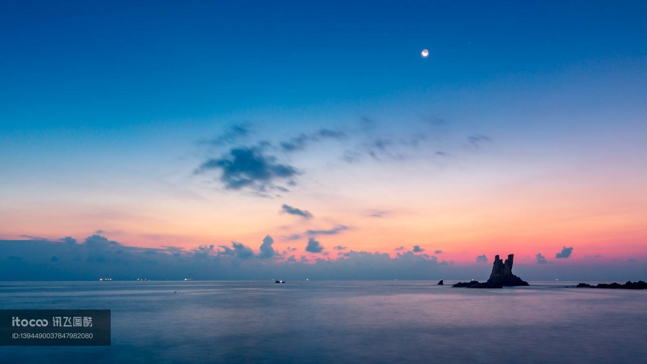 自然风光,天空,江河