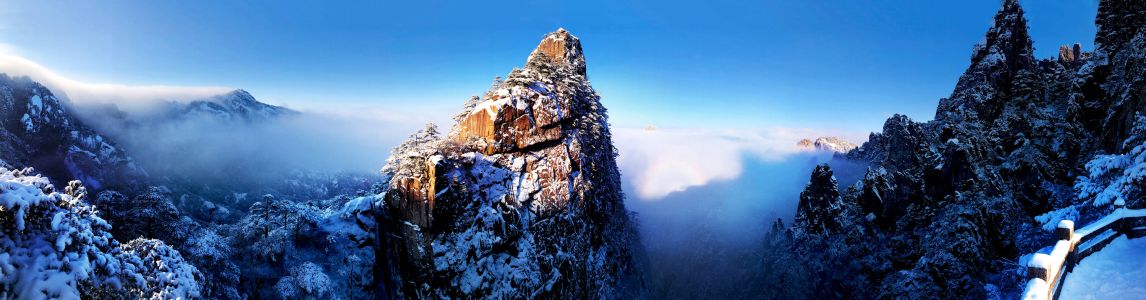 山峦,自然风景,云雾,天空,自然风光,雪山