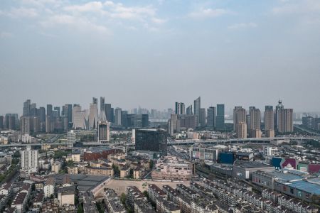 航拍,天空,建筑,城镇,白云,道路
