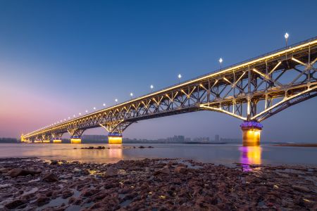 夜晚,建筑,特写,自然风光,天空,江河,桥,岩石,都市