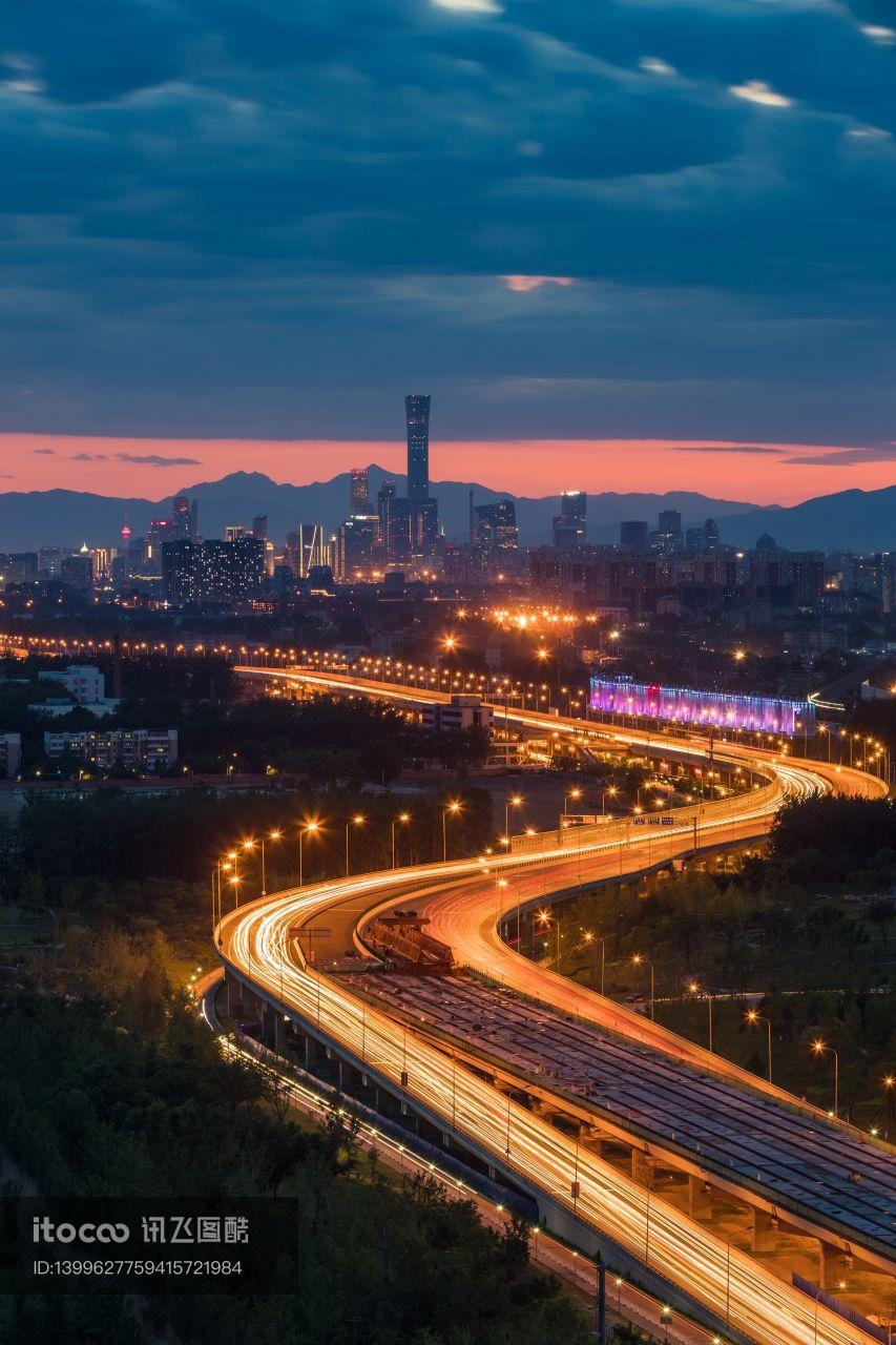 中国,山东,夜晚