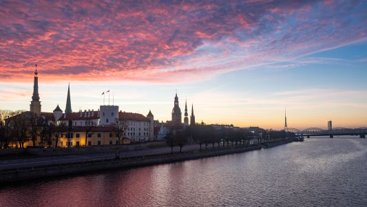 江河,拉脱维亚,现代建筑,建筑,国外,城镇,天空