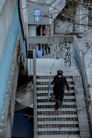 楼梯,杭州,建筑,生活工作,枯树,俯瞰,抓拍人像,自行车,超市,交通工具