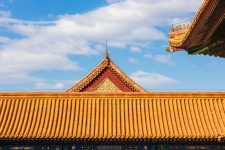 建筑,故宫,故宫屋脊,传统建筑,历史古迹,天空,白云,中国,北京,城镇,北海公园