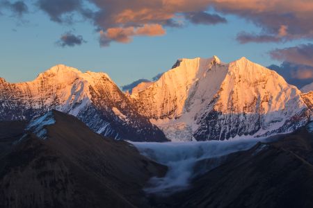 自然风光,山川,雪山,日落