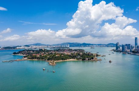 自然风光,海岛,白云,海洋,天空