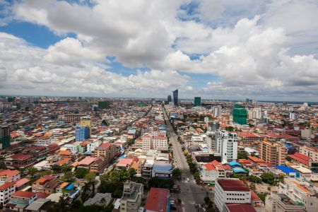 城镇,建筑,现代建筑,国外,天空,白云,柬埔寨