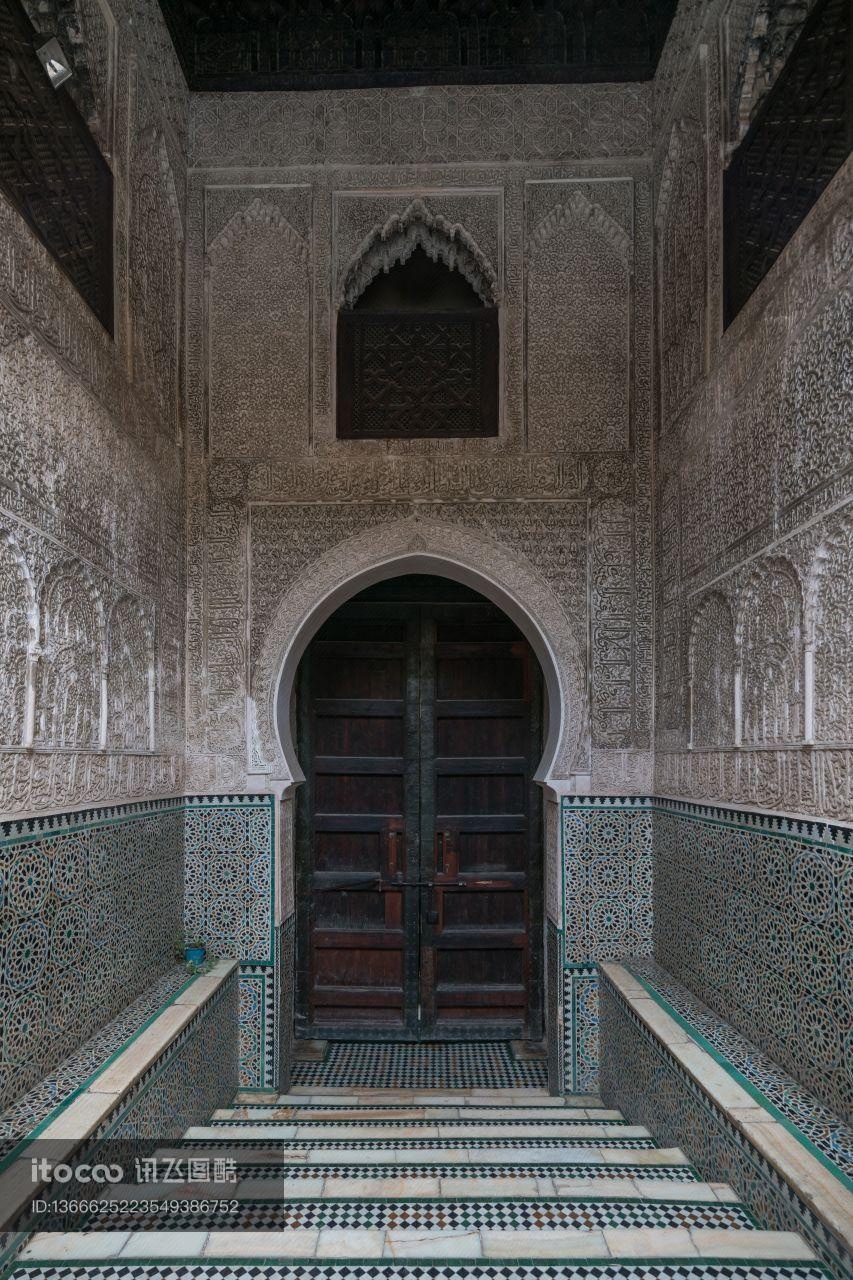 摩洛哥,门,楼梯