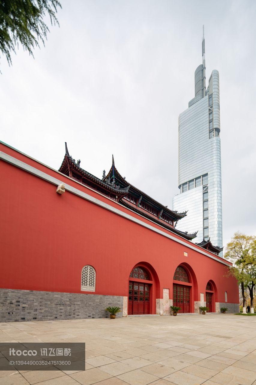 城镇,仰拍,历史古迹