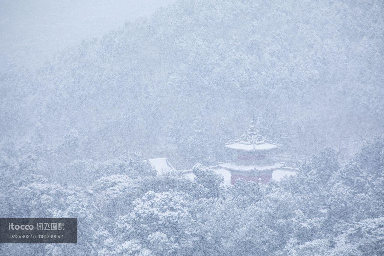 寺庙,建筑,冰雪