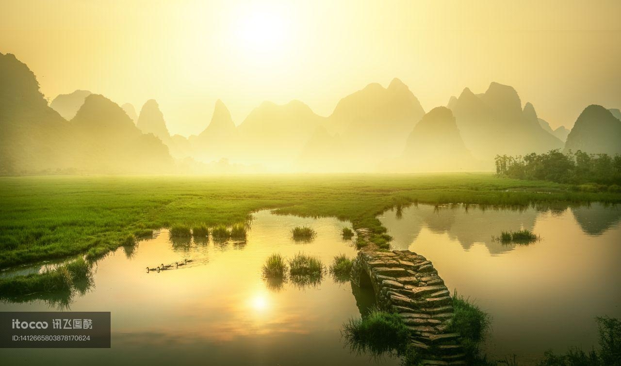 江河,山峦,自然风景