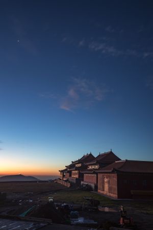 建筑,寺庙,夜晚,五台山,中国,山西,天空,景点,宗教文化,城镇,星星
