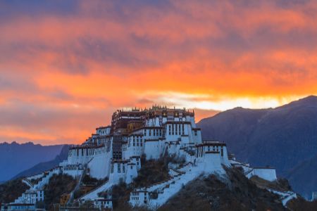 建筑,天空,西藏,自然风光,景点,日落,拉萨,布达拉宫