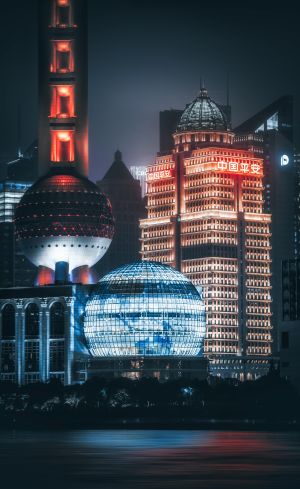 建筑,现代建筑,建筑夜景,都市夜景,上海东方明珠,城镇,上海,天空,塔,夜晚