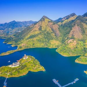 自然风光,森林,江河,天空,全景