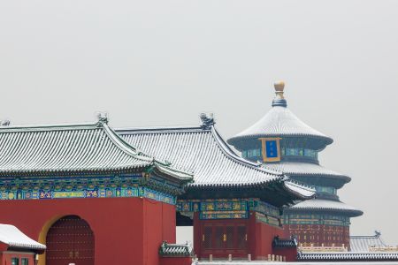 建筑,天坛,传统建筑,雪下的天坛,中国,北京,历史古迹,雪,冬天