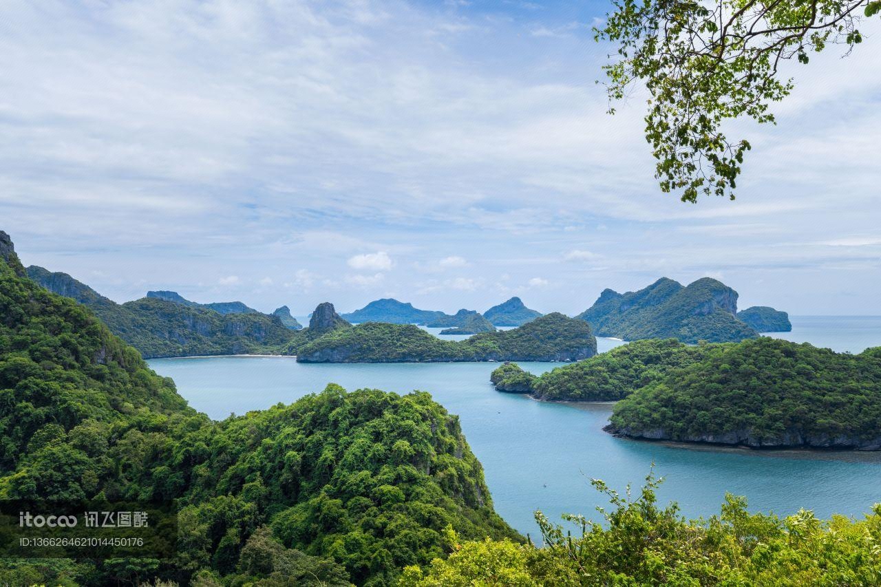 湖泊,山峦,自然风光