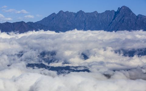 天空,白云,风景,自然风光,山川