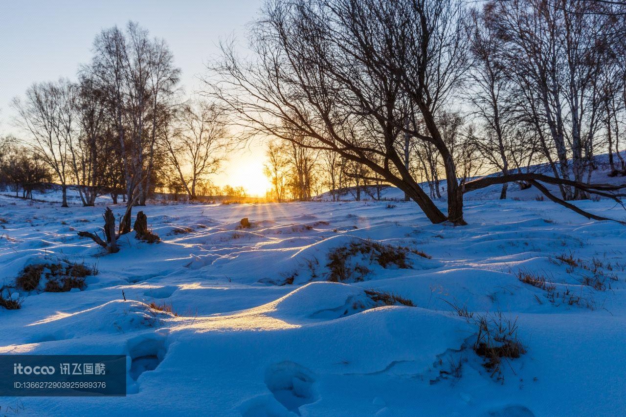 自然风光,冰雪,雪原