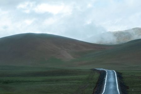 公路,自然风光,山川,天空,草原,白云