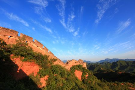 长城,建筑,自然风光,山川,天空,全景