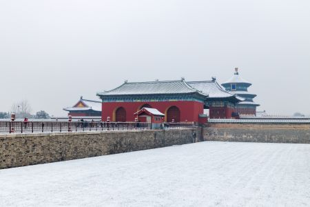 建筑,天坛,传统建筑,古建筑,中国,北京,历史古迹,雪,冬天