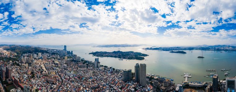 建筑,城镇,全景,都市,天空,白云,海洋,海岛
