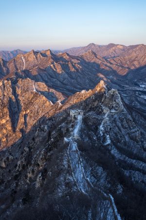 建筑,历史古迹,自然风光,山川,景点,箭扣长城,长城,中国,北京,全景,雪