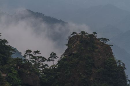 自然风光,岩石,全景,中国,三清山,山川,天空,植物,树木