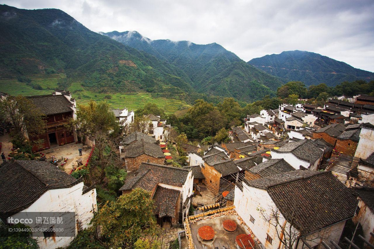建筑,村镇,俯瞰