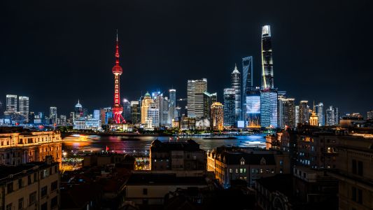 城镇,上海,建筑,夜晚,全景,都市夜景,现代建筑,景点,东方明珠