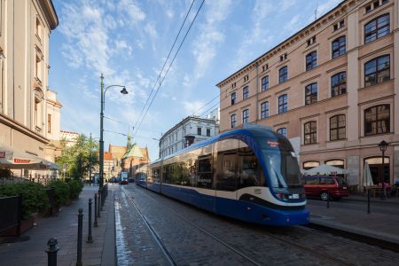 城镇,都市,国外,交通工具,建筑,有轨列车,列车,街道,波兰,克拉科夫