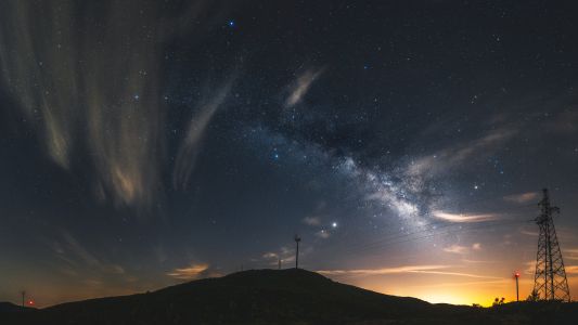 自然风光,星星,星空,夜晚,天空,山川