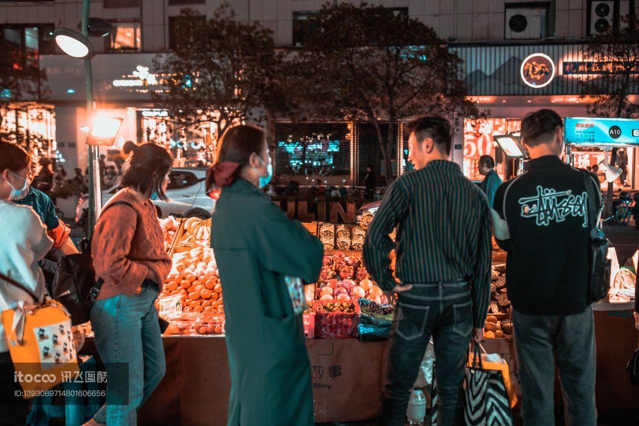 水果摊,杭州,武林夜市