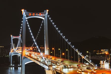 桥,都市夜景,建筑,城镇