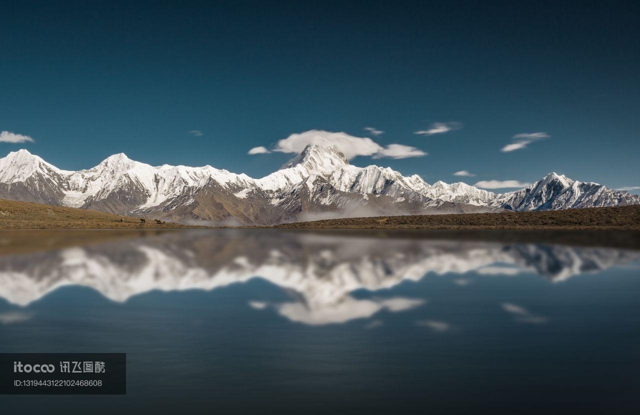 自然风光,湖泊,雪山