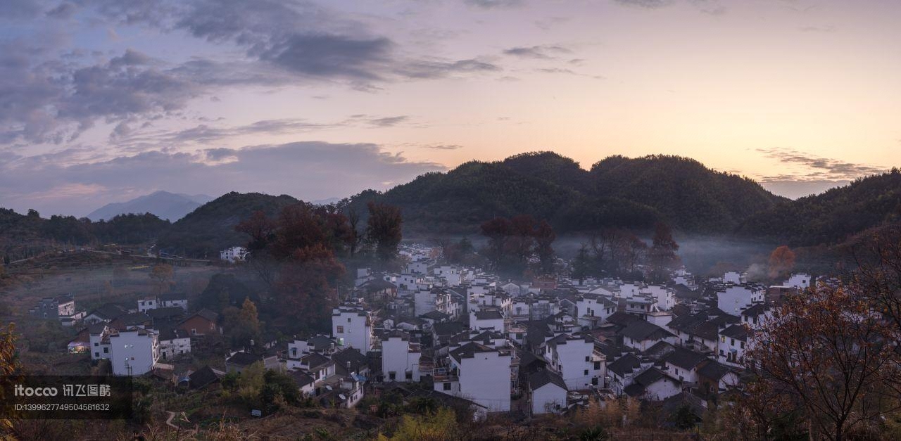 建筑,山川,民居