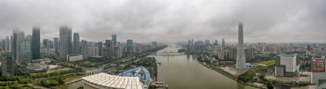 都市,建筑,城镇,全景,天空,乌云