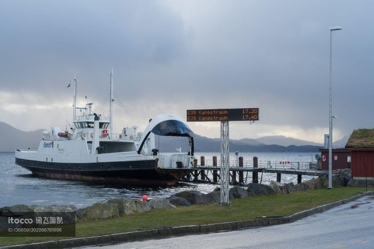挪威,港口码头,交通工具