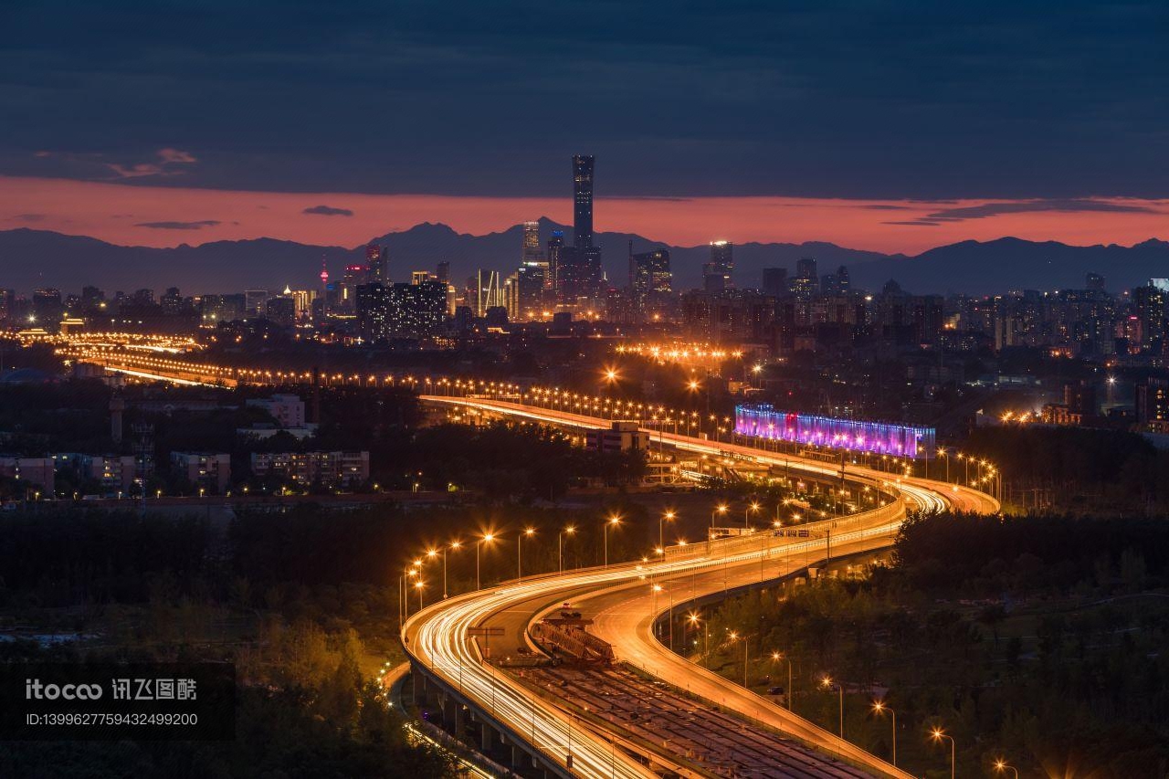 中国,山东,夜晚