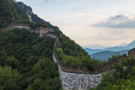 建筑,中国,北京,自然风光,箭扣长城,历史古迹,天空,森林,山川,植物,树木,白云
